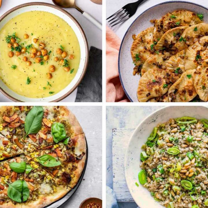 4 Vegan Leek Recipes from soup to pizza and bowl