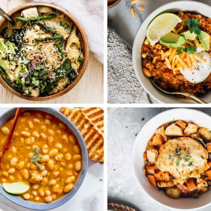 4 Vegan One-Pot Meals from stew to noodle soup, beans, and chili