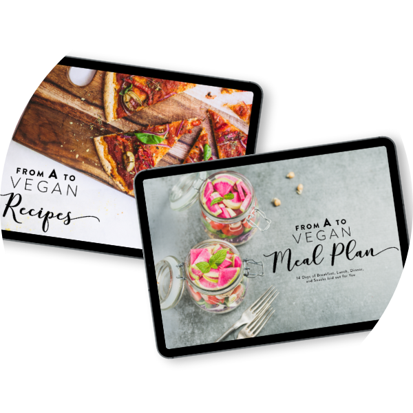 Vegan Starter Kit Recipe Meal Plan Bundle on White Circle