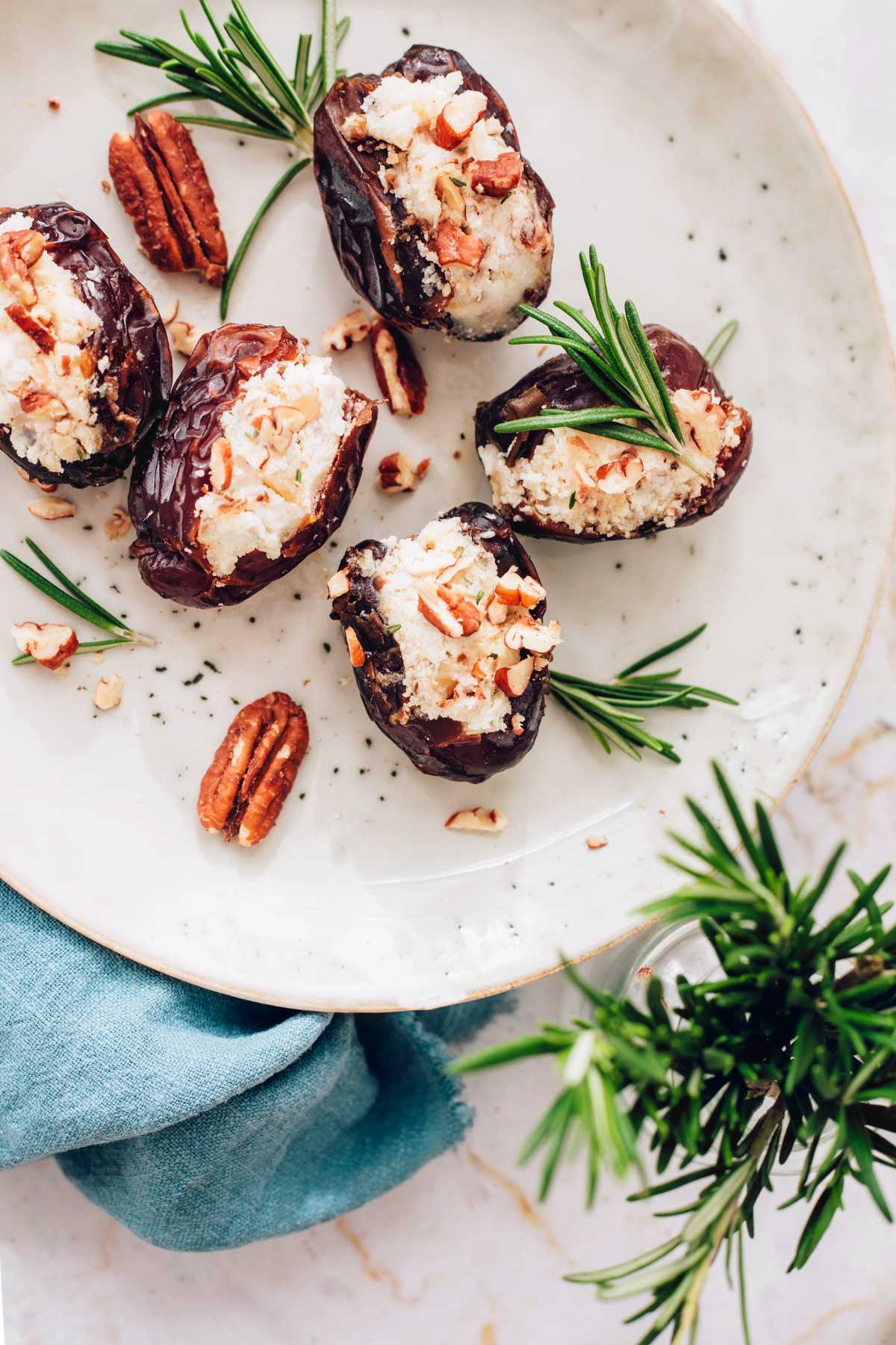 Savory Stuffed Dates with Nuts and Rosemary