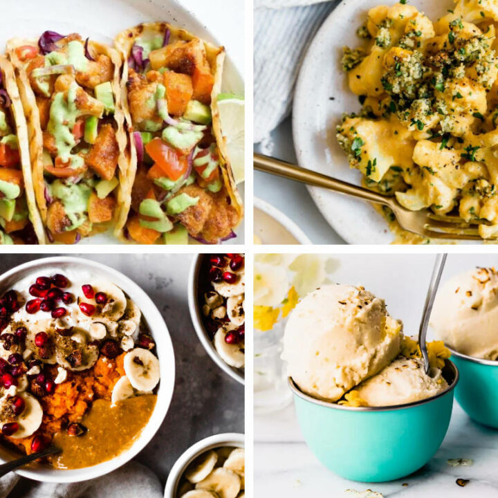 Vegan Whole30 Recipes like tacos, bowls, and mac and cheese