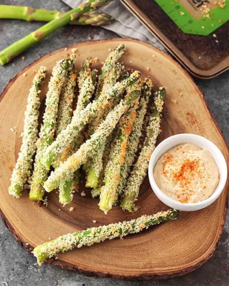 baked asparagus fries vegan