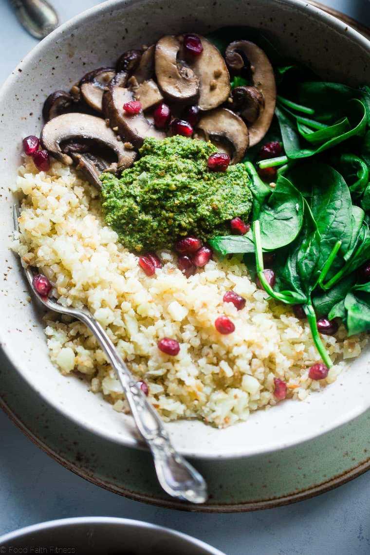 cauliflower mushroom bowls