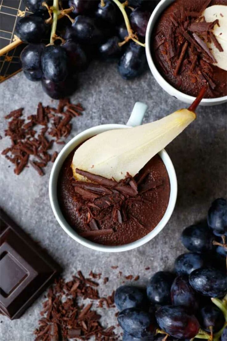 chocolate amaranth pudding pears