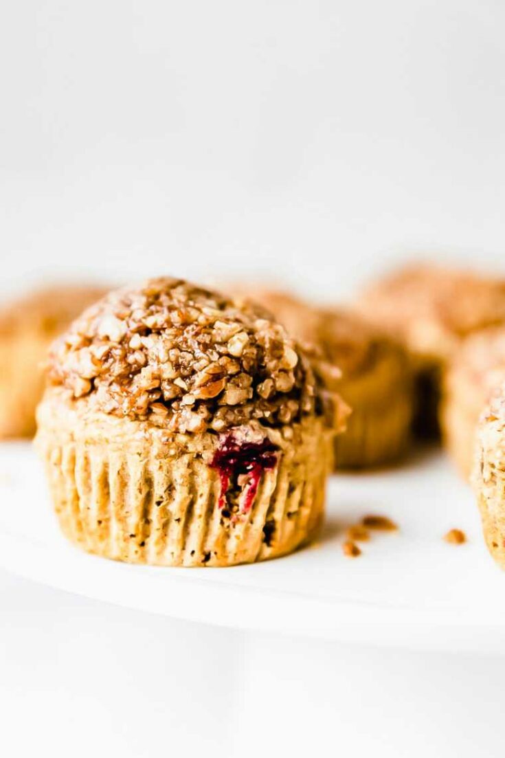 cranberry orange muffin vegan gluten free with pecan streusel topping