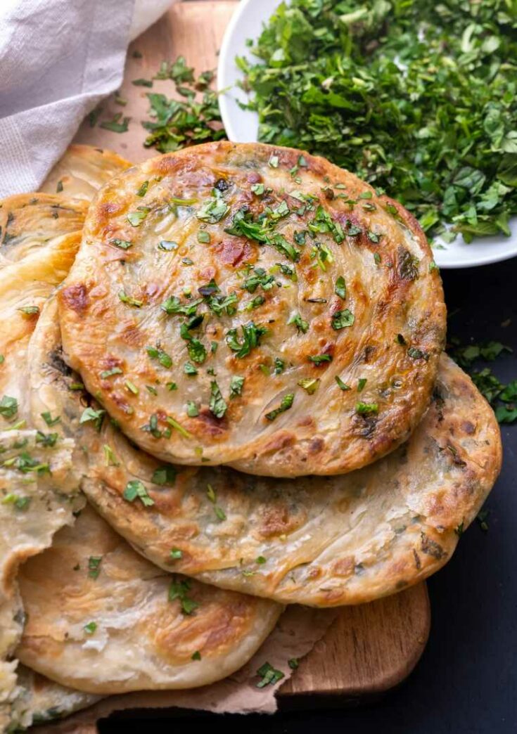 herbed parathas flaky indian flatbread