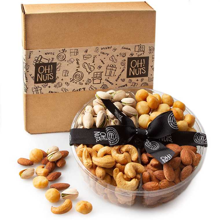 gift box with an assortment of nuts
