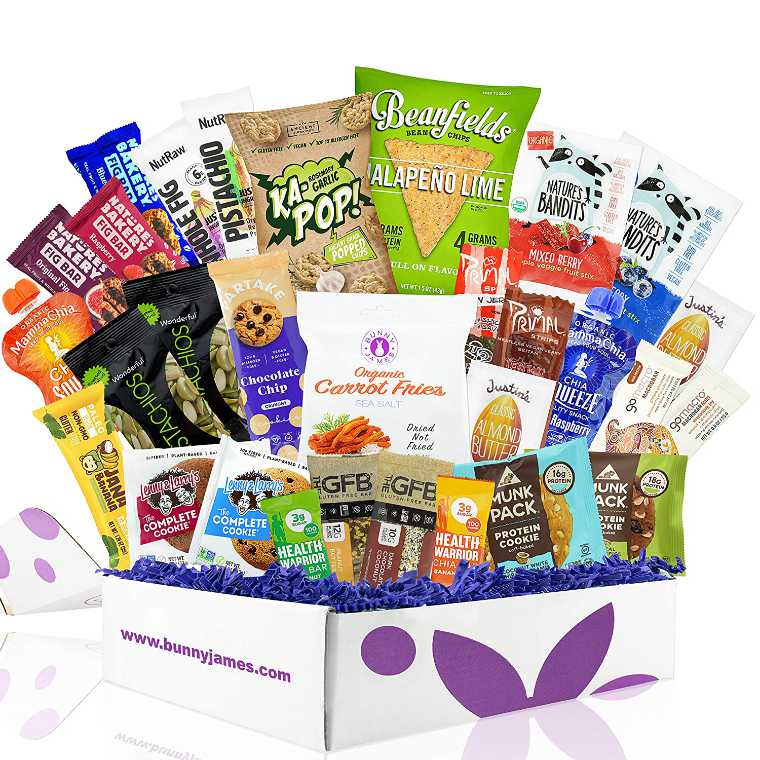 vegan gift box with protein snacks