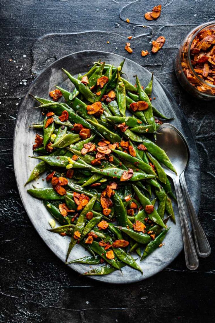 roasted green beans almond bacon
