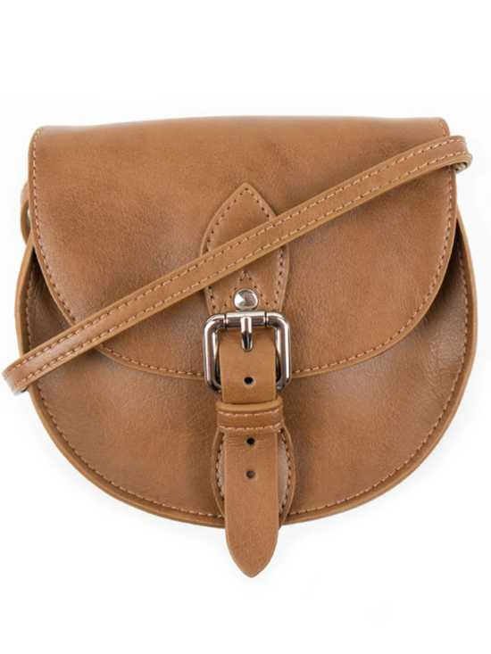 brown vegan saddle bag