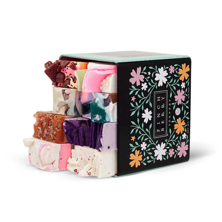colorful box with different soaps