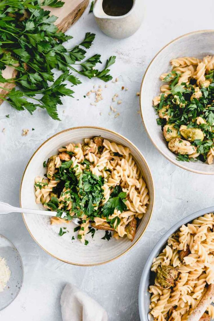 vegan brusselssprouts pasta recipe
