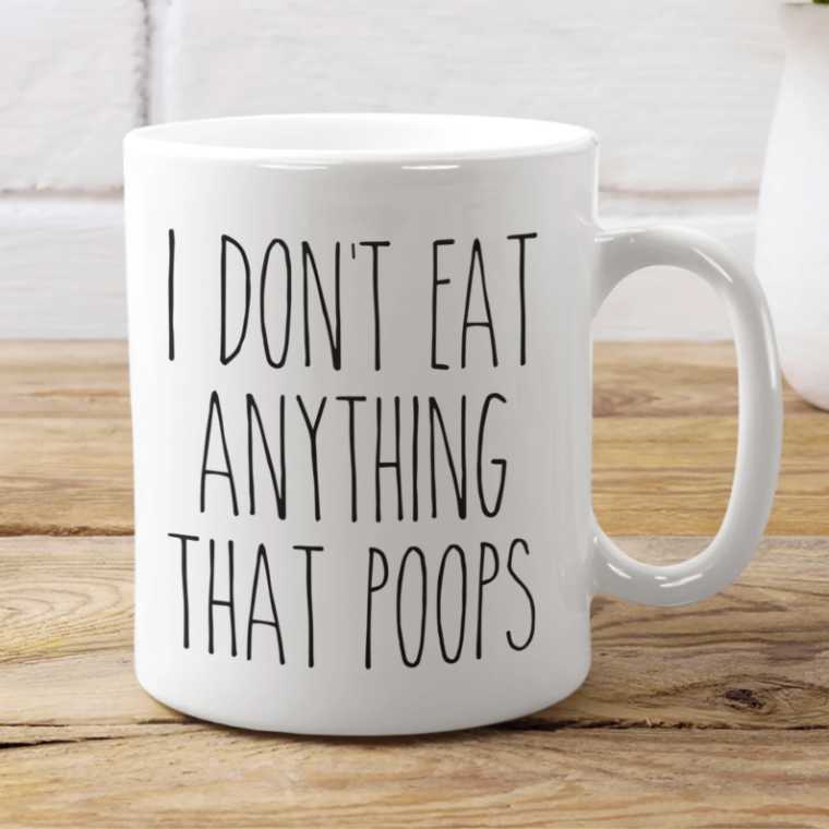 vegan mug poop