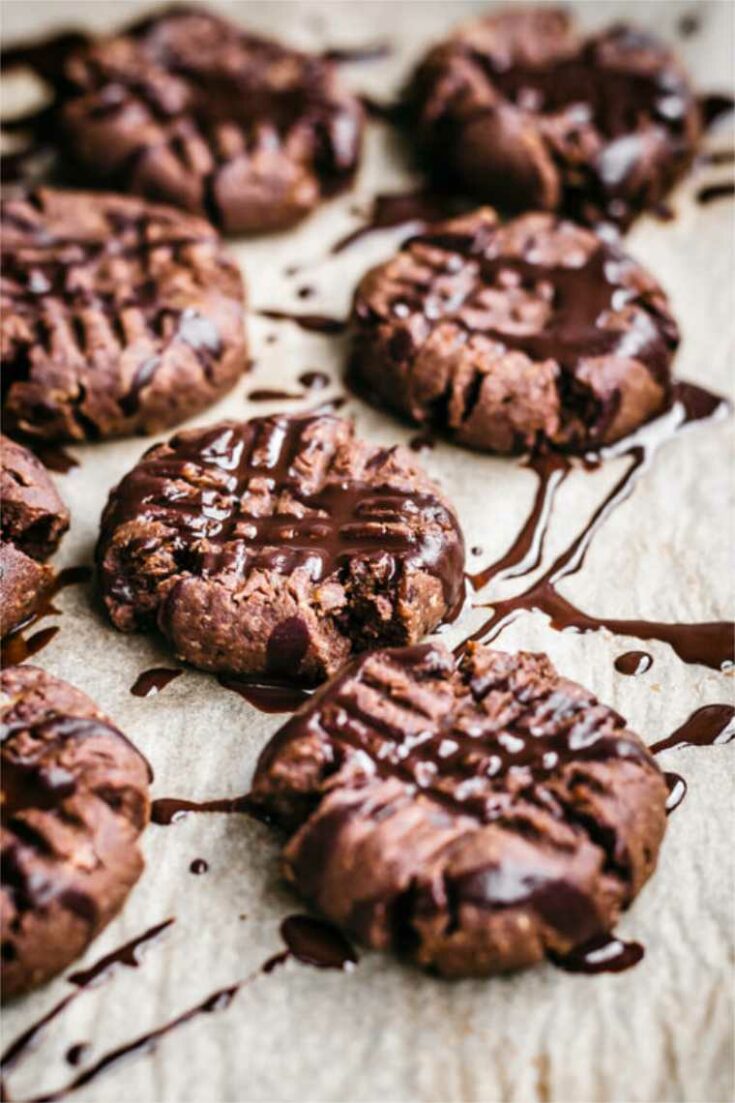 vegan sugar free chocolate peanut butter cookies